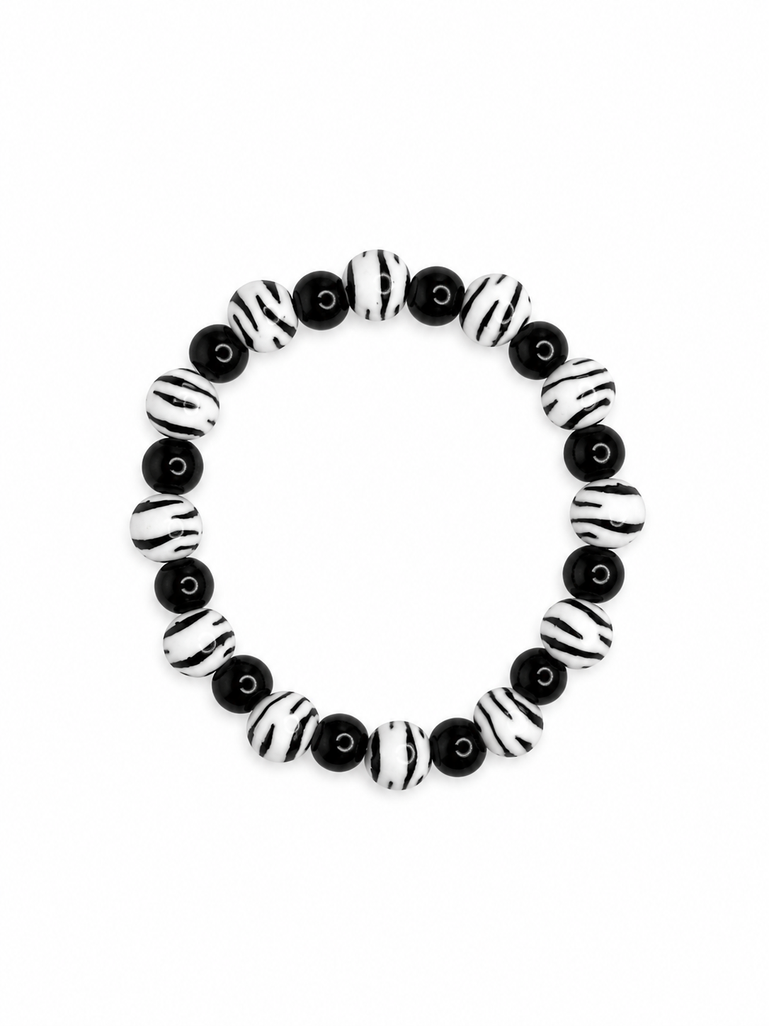 Black & White Zebra Swirl Stretch Bracelet