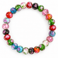 Multicolor Rose Beaded Stretch Bracelet