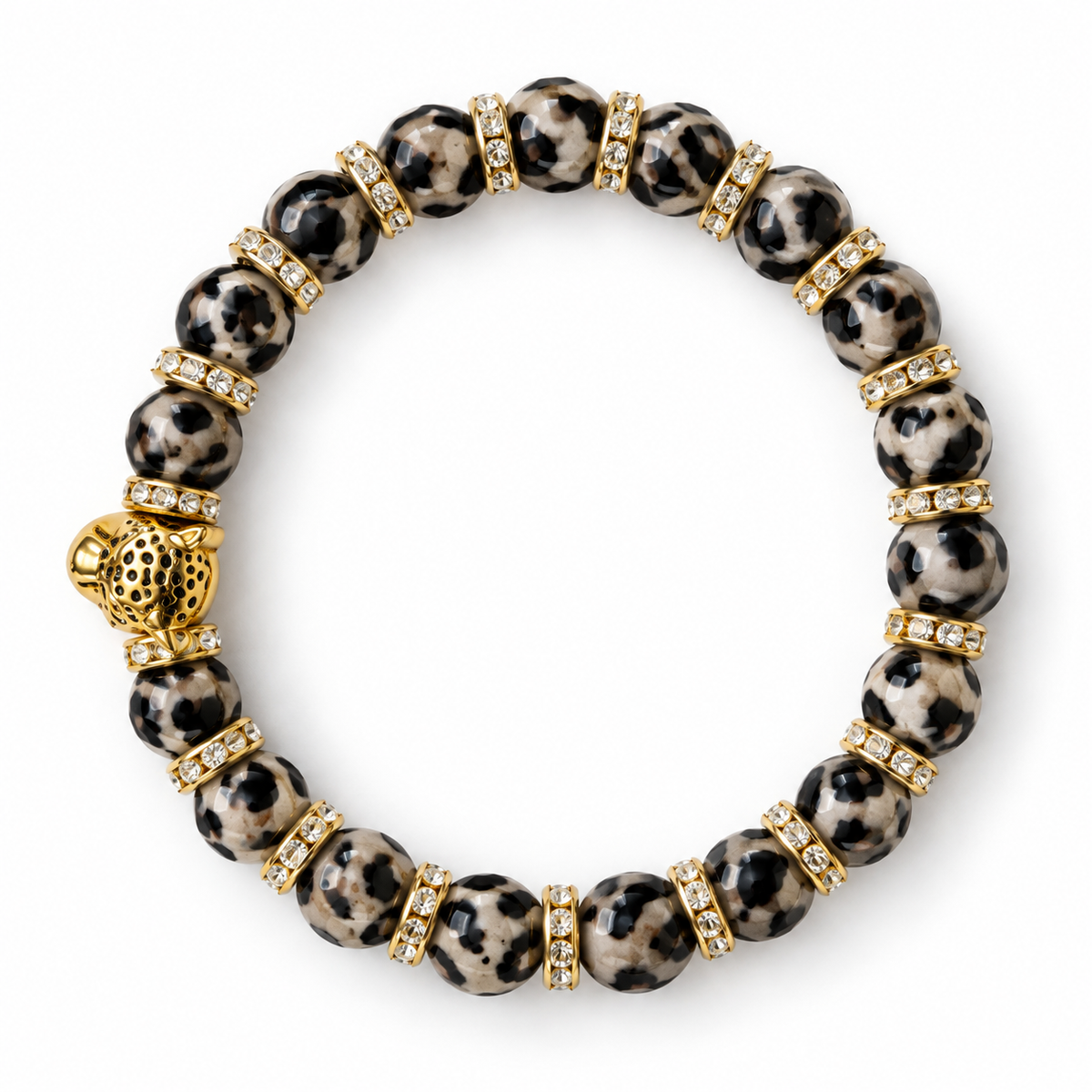 Gold Leopard Print Stretch Bracelet