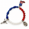 Red, White & Blue Western Charm Stretch Bracelet