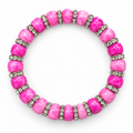 Bright Pink Crystal Sparkle Stretch Bracelet