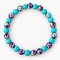 Turquoise & Purple Speckled Stretch Bracelet
